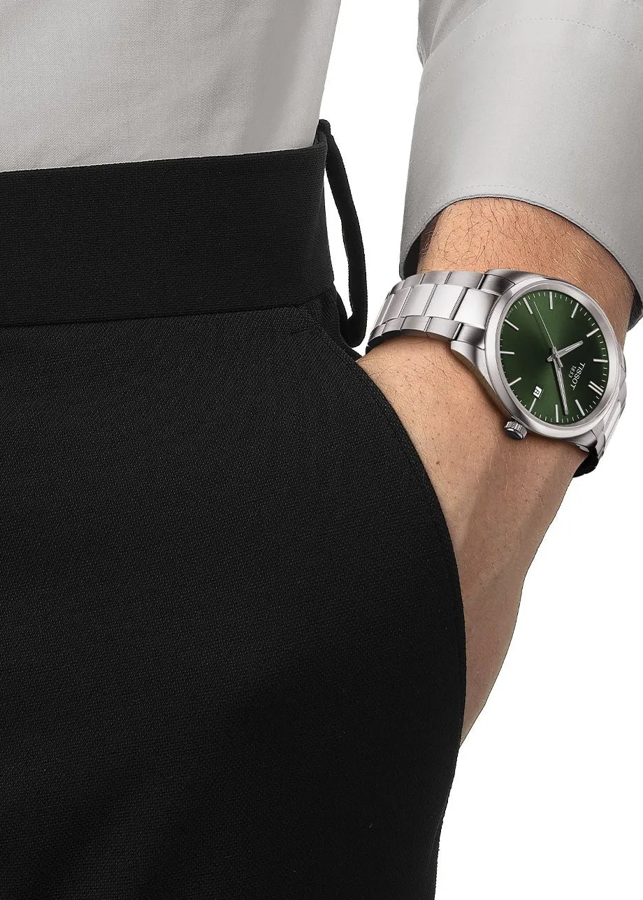 TISSOT SWISS T-CLASSIC PR100 STAINLESS STEEL GREEN DIAL T150-410-11-091-00