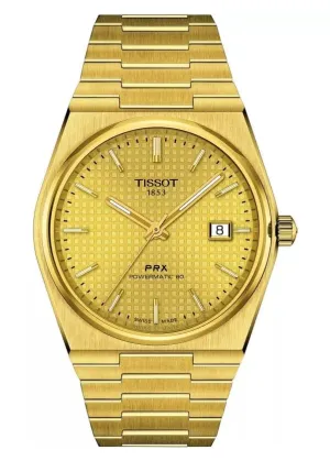 TISSOT SWISS T CLASSIC PRX POWERMATIC 80 CHAMPAGNE DIAL GOLD T137-407-33-021-00