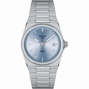Tissot Men's Watch - PRX Quartz Sky Blue Dial Silver Bracelet | T1372101135100