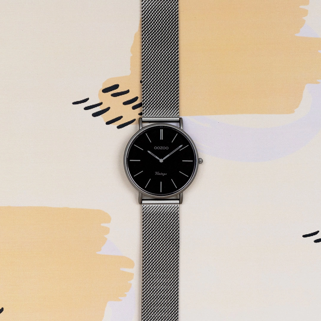 Titanium OOZOO watch with metal mesh bracelet - C9929