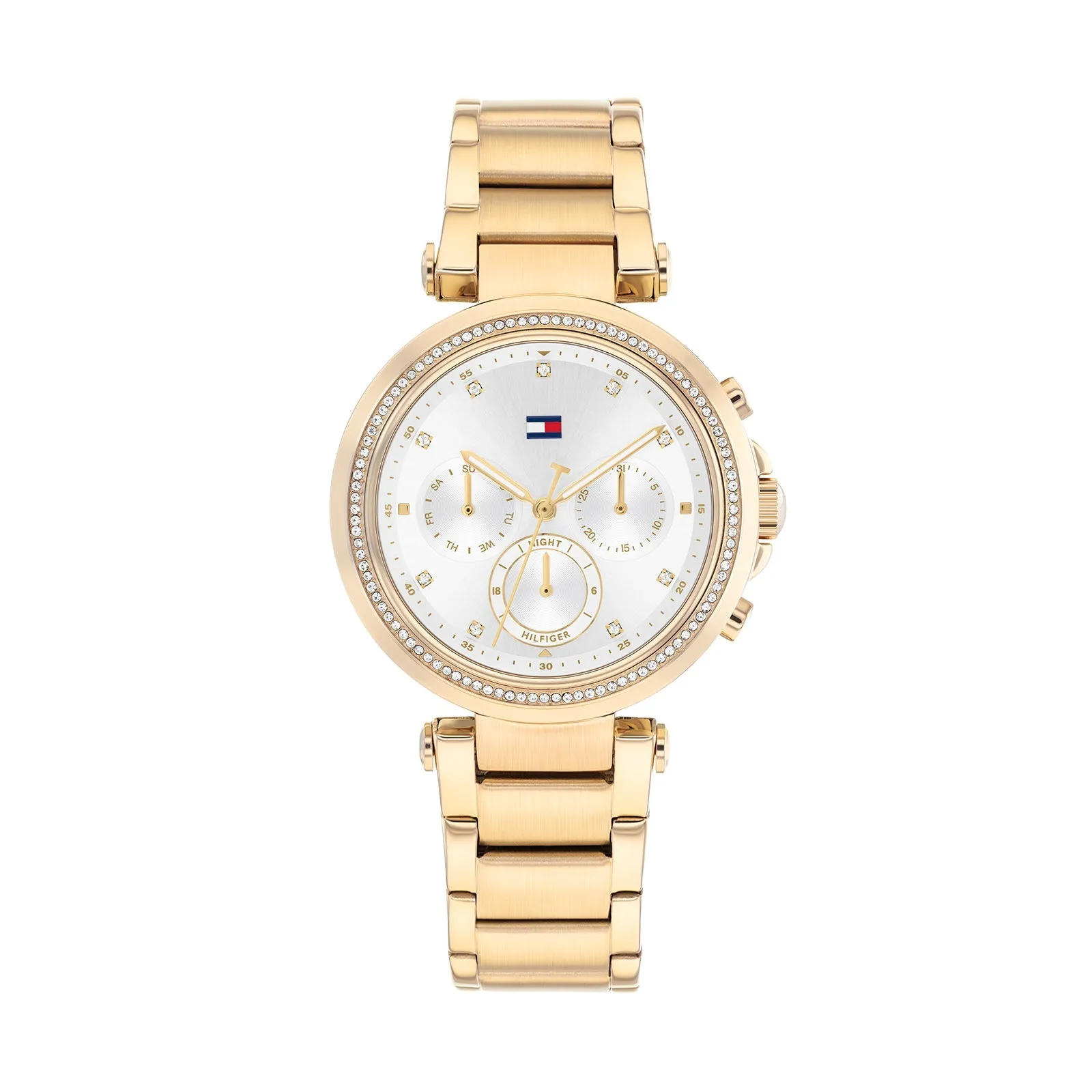 TOMMY HILFIGER EMILY IONIC THIN PLATED GOLD STEEL WATCH 1782703