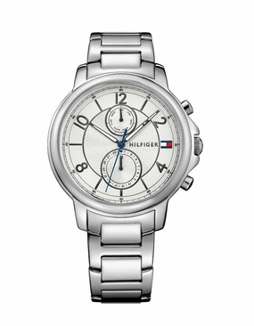 Tommy Hilfiger Womens Claudia Dress Watch - Stainless Steel- Bracelet - Day/Date