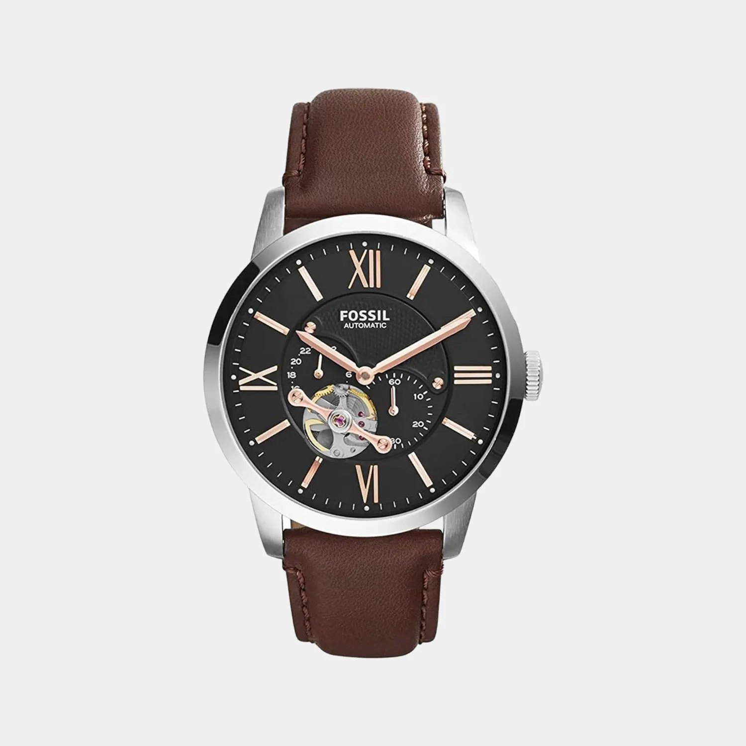 Townsman Men Automatic Black Dial Multi-Function Leather Watch ME3061