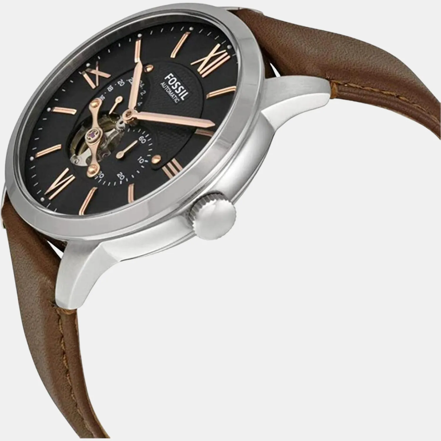 Townsman Men Automatic Black Dial Multi-Function Leather Watch ME3061