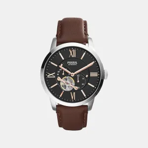 Townsman Men Automatic Black Dial Multi-Function Leather Watch ME3061