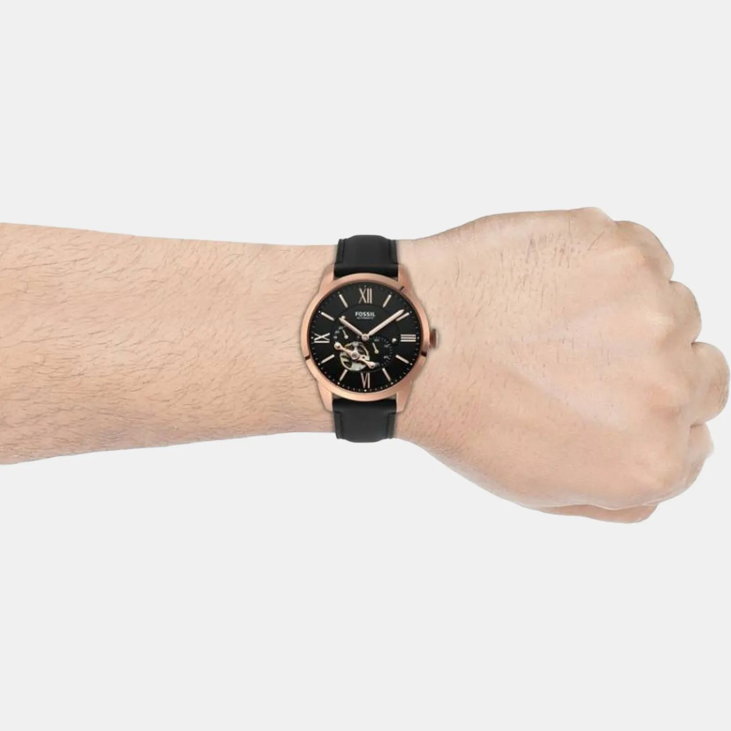 Townsman Men Automatic Black Dial Multi-Function Leather Watch ME3170