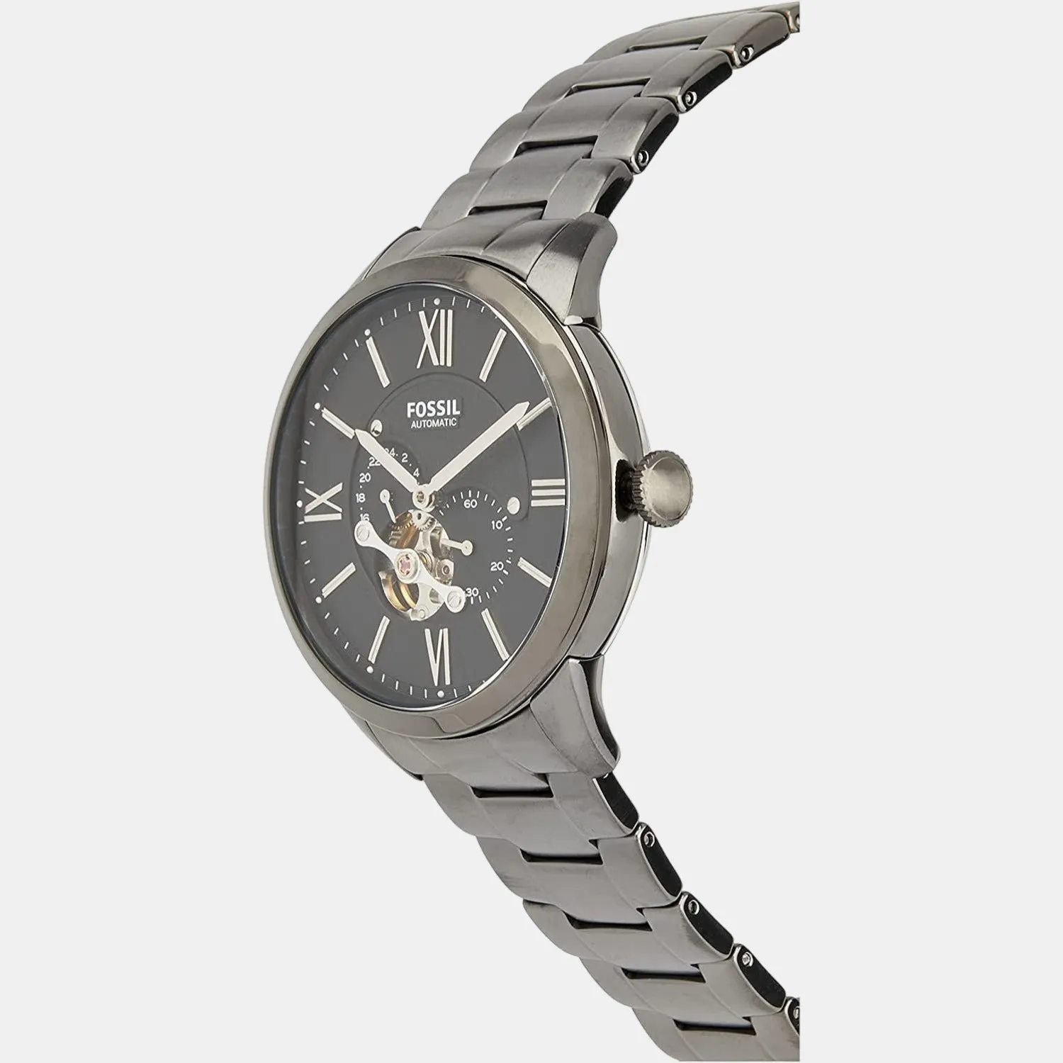 Townsman Men Automatic Black Dial Multi-Function Stainless Steel Watch ME3172