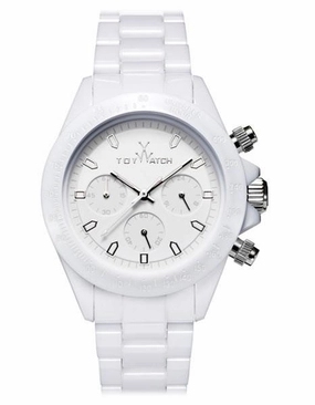 ToyWatch Midsize Monochrome Chrono White - Link Bracelet
