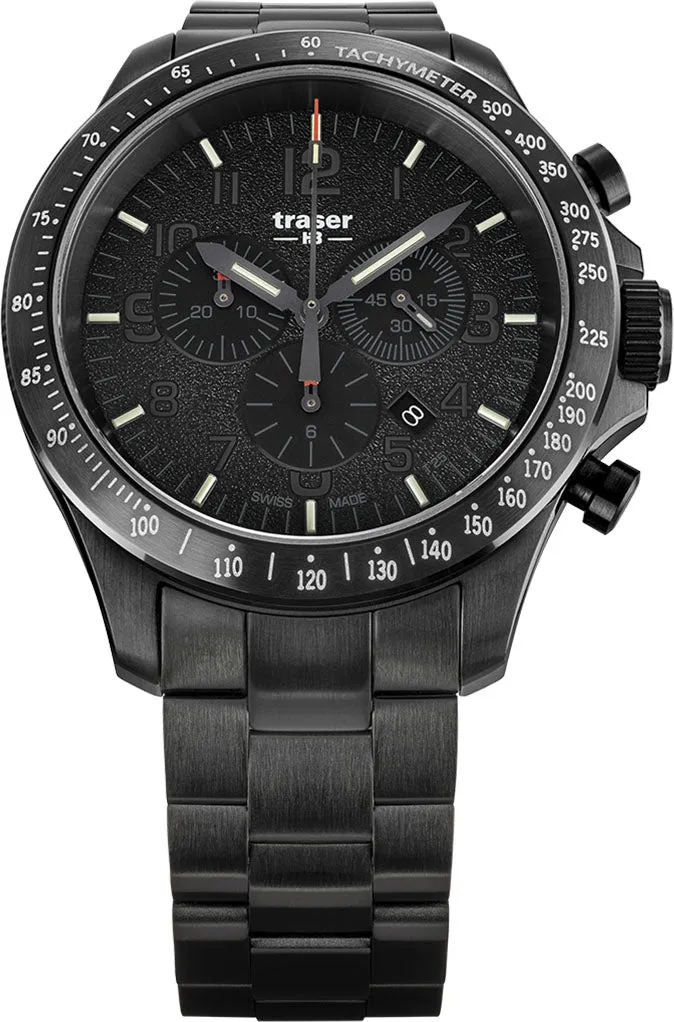 Traser H3 P67 Officer Pro Chrono Black PVD Bracelet Watch