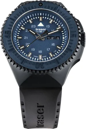 Traser H3 P69 Black Stealth Blue Rubber Watch