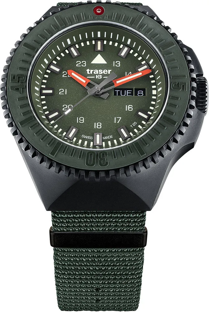 Traser H3 P69 Black Stealth Green Nato Watch