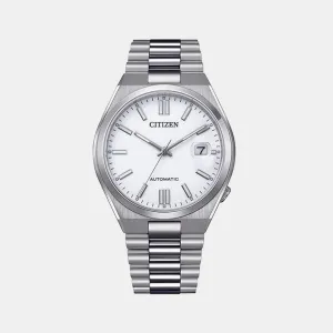 Tsuyosa Collection Men Automatic White Dial Analog Stainless Steel Watch NJ0150-81A