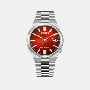 Tsuyosa Men Automatic Red Dial Analog Stainless Steel Watch NJ0150-56W