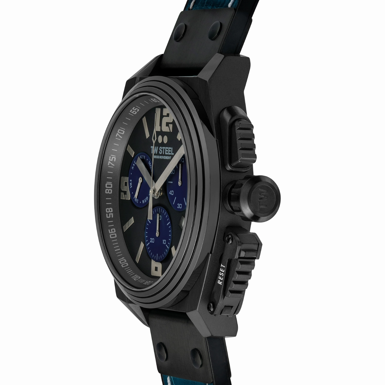 TW Steel Canteen 46MM Chronograph Blue Dial Mens Watch TW1117