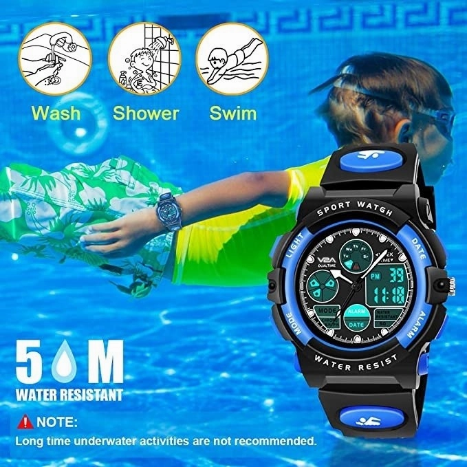 V2A Analog-Digital Boy's Watch (Blue Dial, Blue Colored Strap)