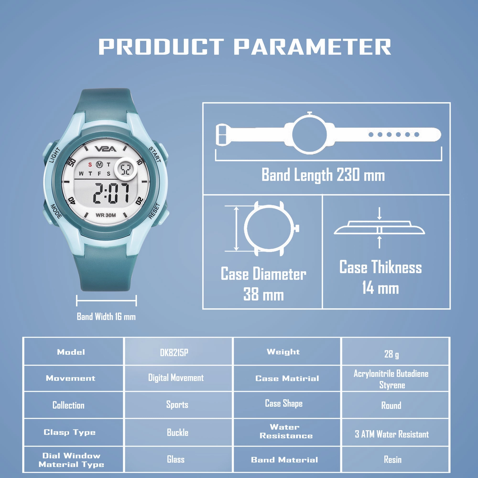 V2A Boys and Girls Kids Watch - Waterproof Watch, Gifts for Boys and Girls Age 5-13 for Multi-Functional 30 M Waterproof Digital Sports Watches for 3 4 5 6 7 Year Old Girls