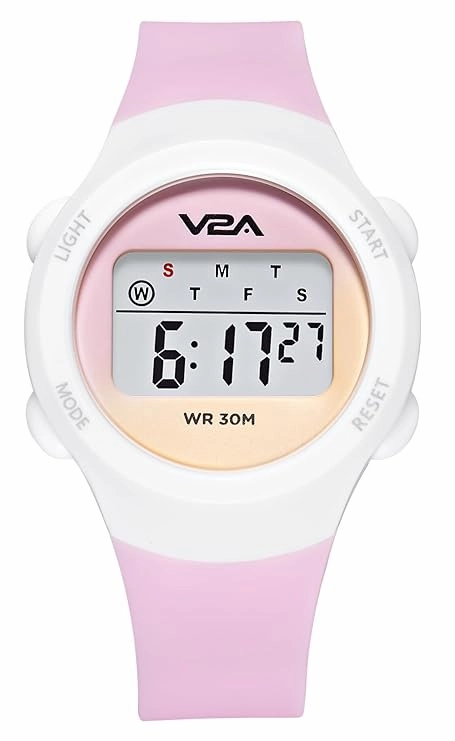 V2A Color Play Digital Watch for Girls, Waterproof Kids Sports Watch with Alarm, Stopwatch & Backlight | LED Display, Shockproof Design | Best Birthday Gift for Girls Ages 4?