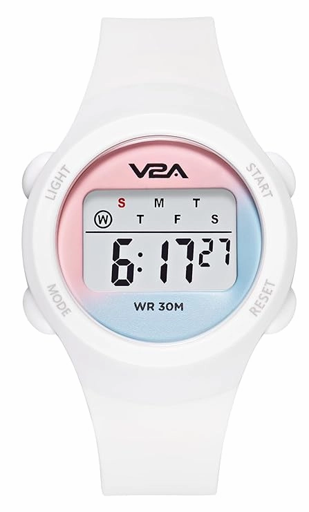 V2A Color Play Digital Watch for Girls, Waterproof Kids Sports Watch with Alarm, Stopwatch & Backlight | LED Display, Shockproof Design | Best Birthday Gift for Girls Ages 4?