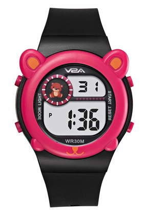 V2A Critter Series Digital Watch for Kids (Ages 3?0) ?Cute Cat Ears, 7-Color Backlight, Waterproof, Alarm & Stopwatch