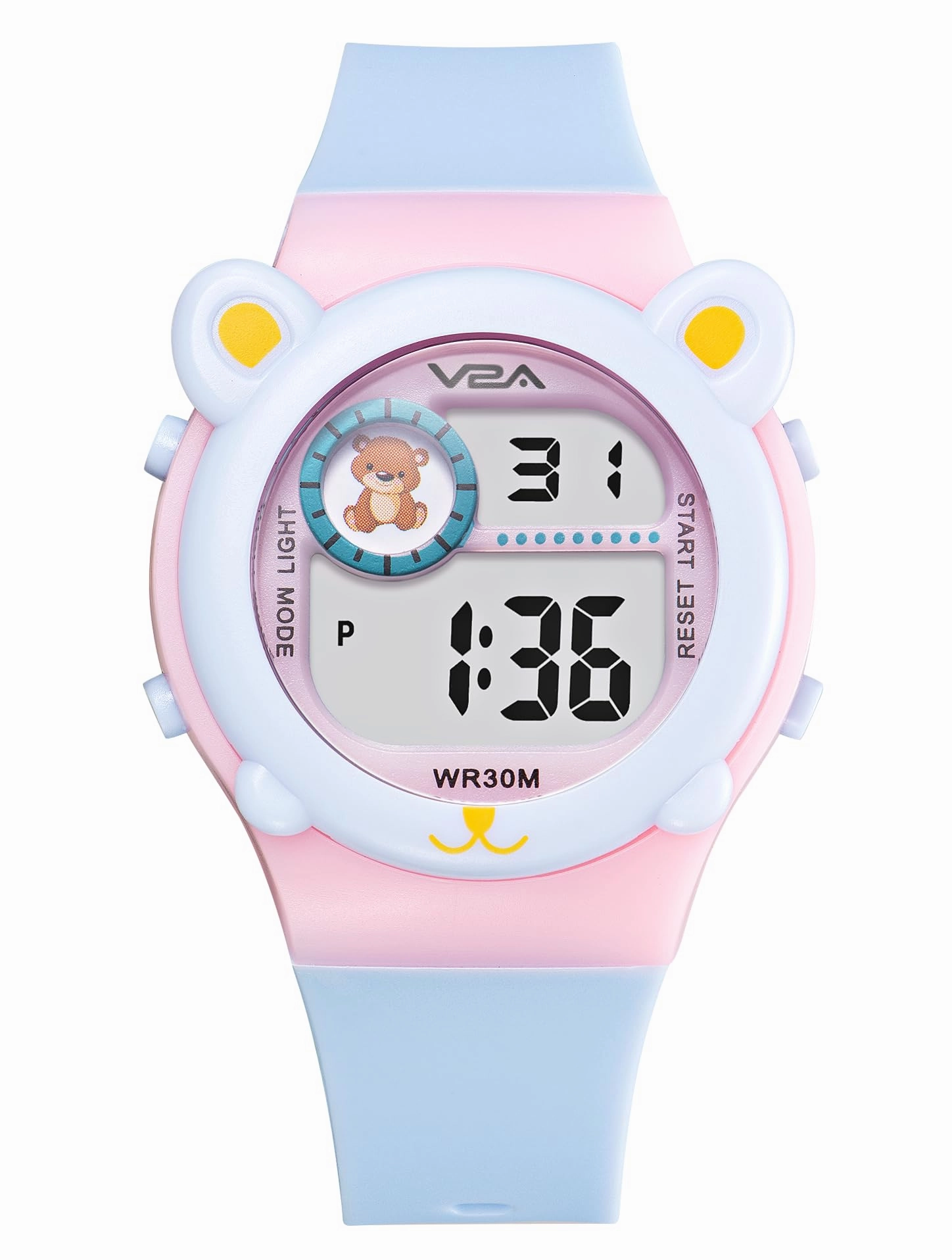 V2A Critter Series Digital Watch for Kids (Ages 3?0) ?Cute Cat Ears, 7-Color Backlight, Waterproof, Alarm & Stopwatch