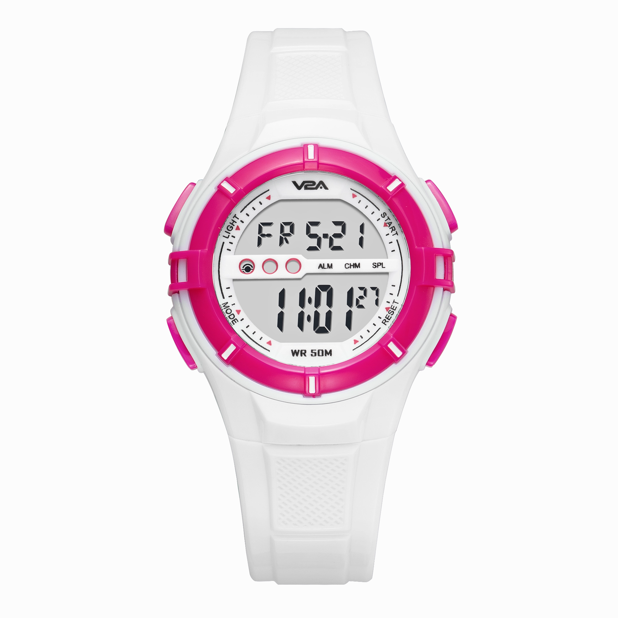 V2A Digital 5ATM Waterproof Kids White Sports Watch for Girls