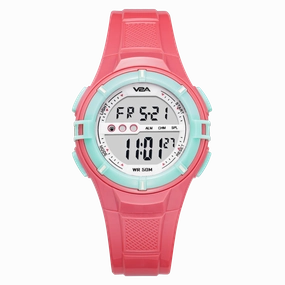 V2A Digital 5ATM Waterproof Kids White Sports Watch for Girls