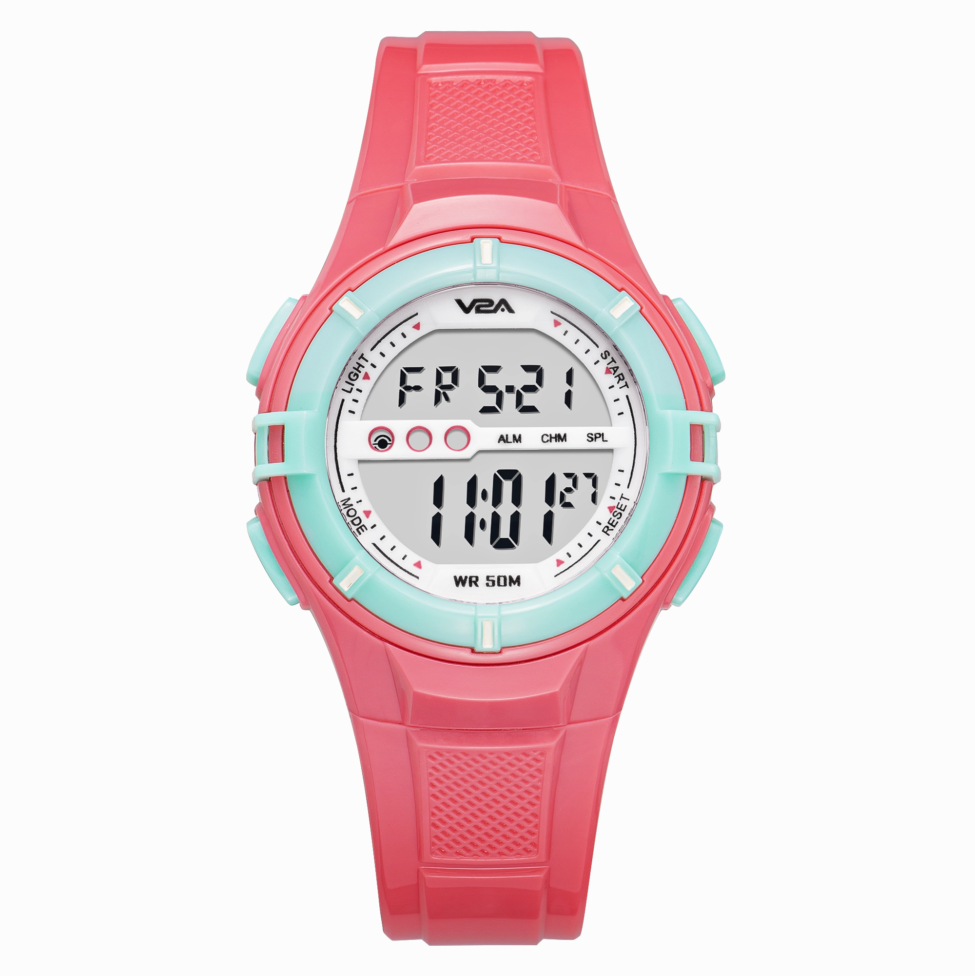 V2A Digital 5ATM Waterproof Kids White Sports Watch for Girls