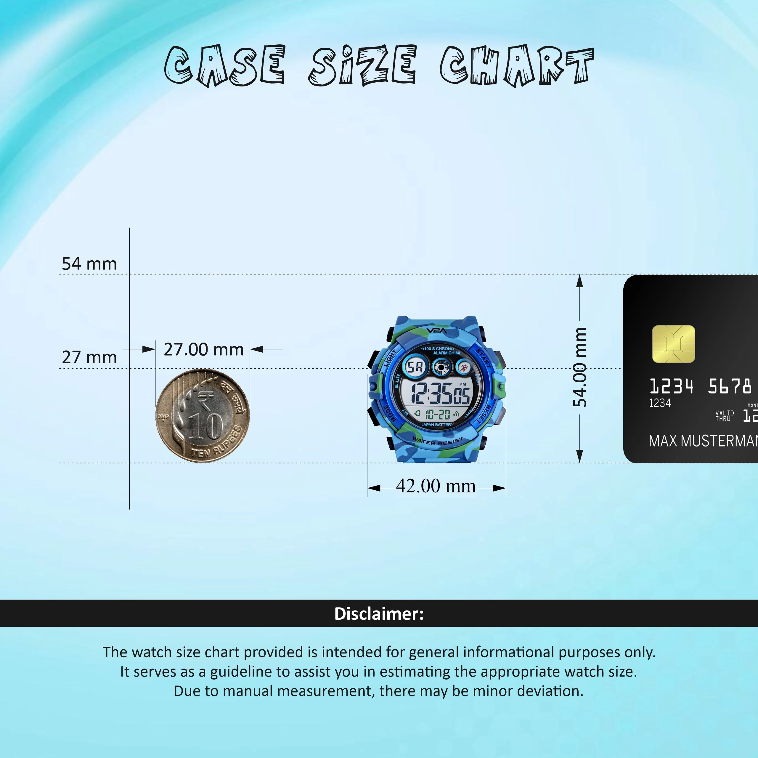 V2A Digital Kids Sports Watch with 7 Color Backlight Alarm Stopwatch for Boys and Girls