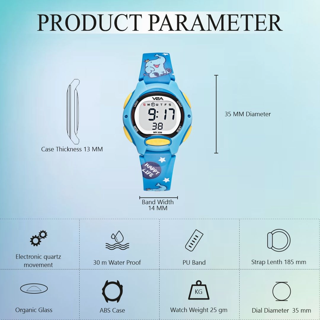 V2A Digital Watch for Boys ?Kids Between 3 to 10 Years of Age Multi-Functional 30 M Waterproof Digital Sports Watches for Boys| Watch for Kids Age 3 5 6 7 8