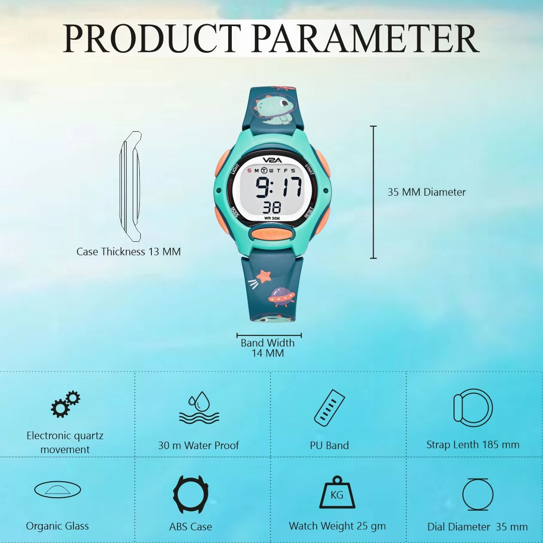 V2A Digital Watch for Boys ?Kids Between 3 to 10 Years of Age Multi-Functional 30 M Waterproof Digital Sports Watches for Boys| Watch for Kids Age 3 5 6 7 8