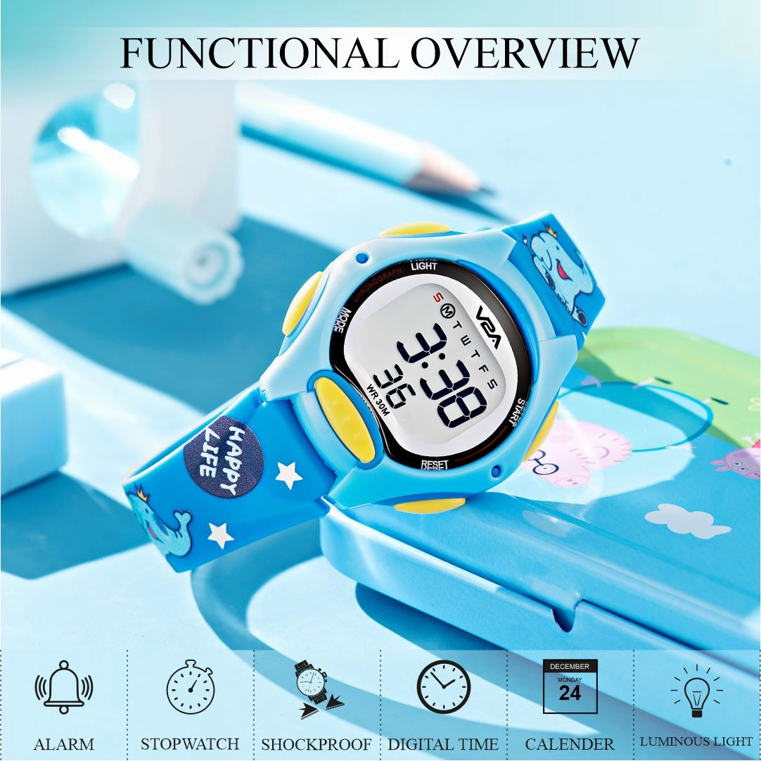V2A Digital Watch for Boys ?Kids Between 3 to 10 Years of Age Multi-Functional 30 M Waterproof Digital Sports Watches for Boys| Watch for Kids Age 3 5 6 7 8