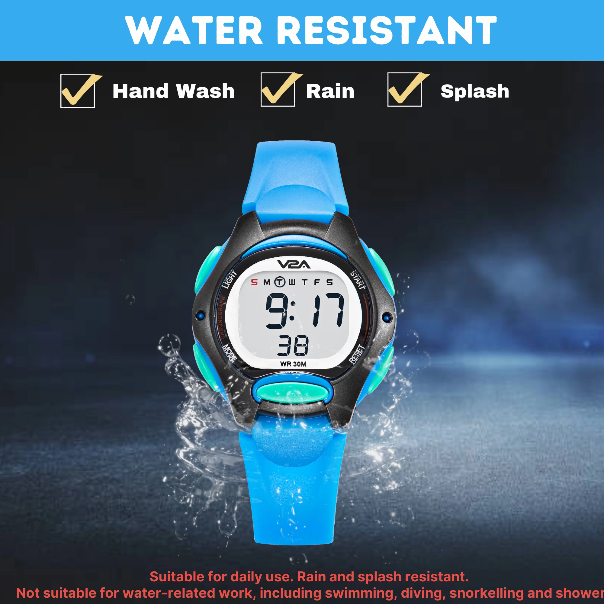 V2A Digital Watch for Boys ?Kids Between 3 to 10 Years of Age Multi-Functional 30 M Waterproof Digital Sports Watches for Boys| Watch for Kids Age 3 5 6 7 8