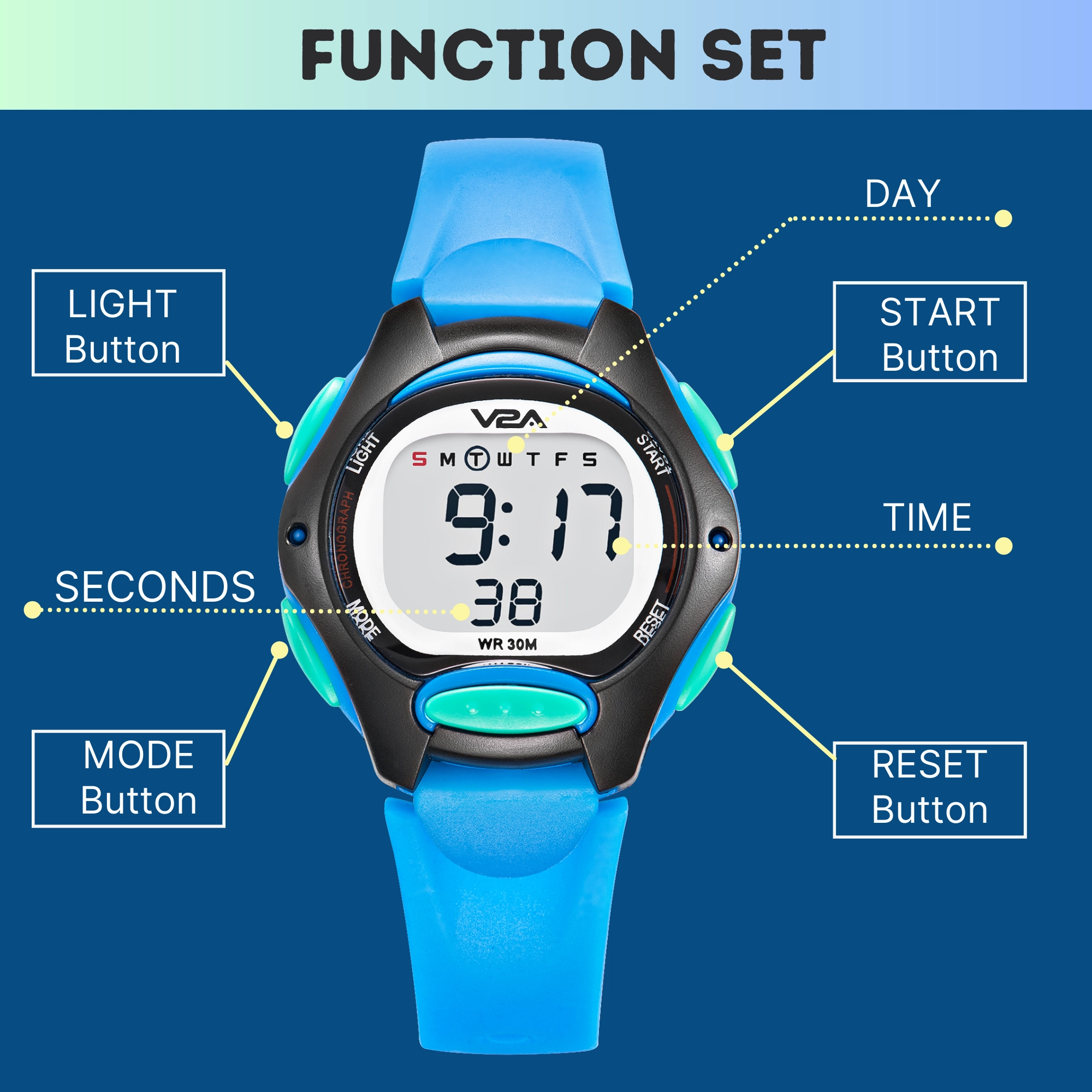 V2A Digital Watch for Boys ?Kids Between 3 to 10 Years of Age Multi-Functional 30 M Waterproof Digital Sports Watches for Boys| Watch for Kids Age 3 5 6 7 8