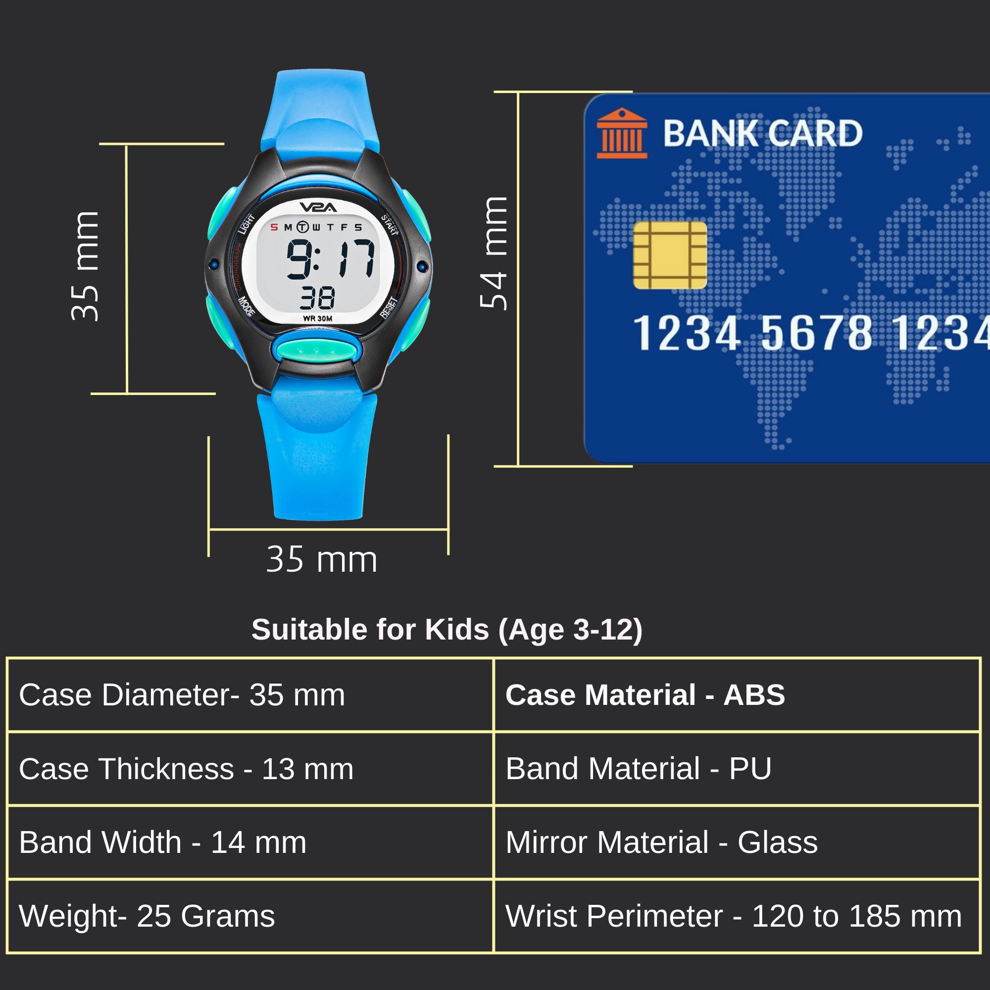 V2A Digital Watch for Boys ?Kids Between 3 to 10 Years of Age Multi-Functional 30 M Waterproof Digital Sports Watches for Boys| Watch for Kids Age 3 5 6 7 8