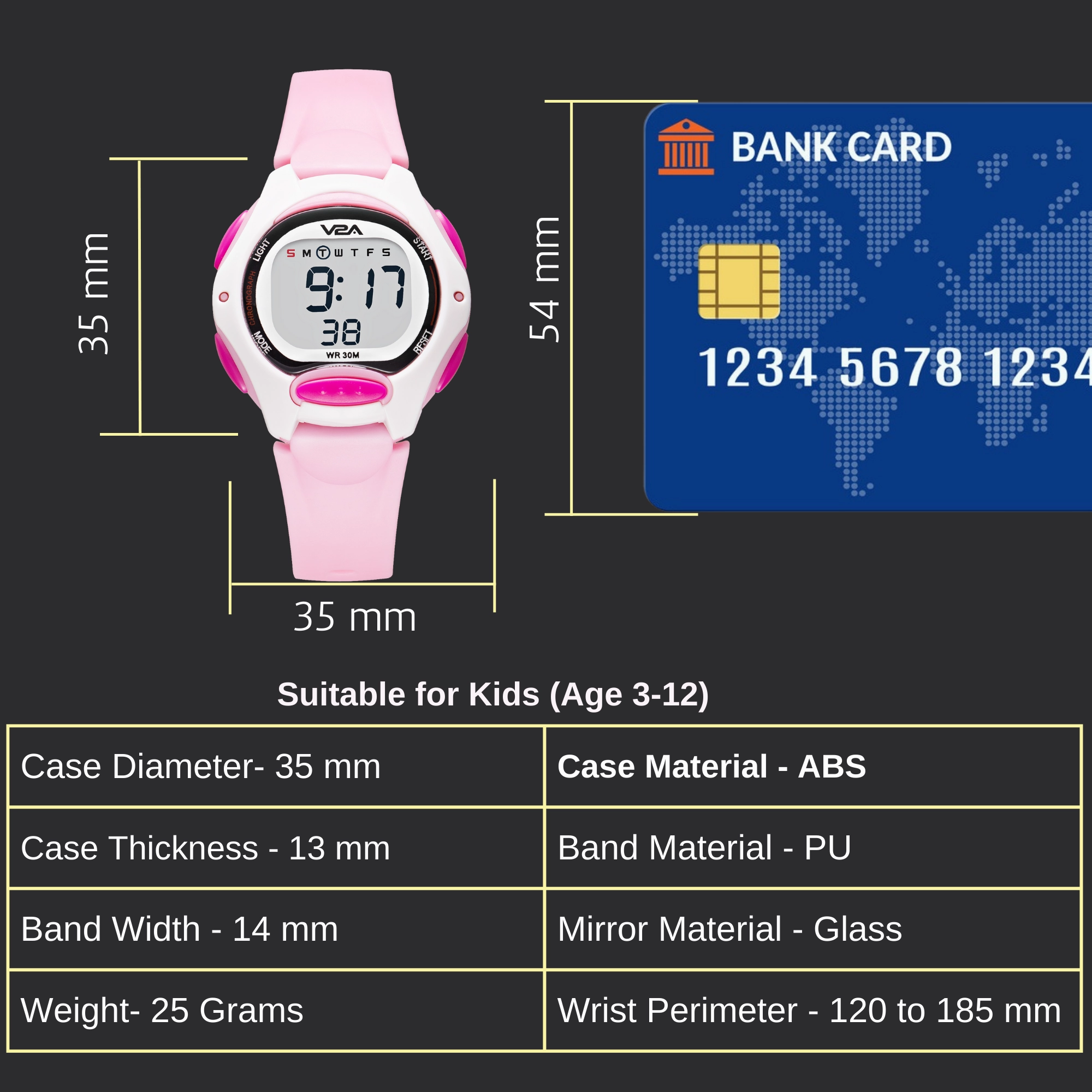 V2A Digital Watch for Boys ?Kids Between 3 to 10 Years of Age Multi-Functional 30 M Waterproof Digital Sports Watches for Boys| Watch for Kids Age 3 5 6 7 8