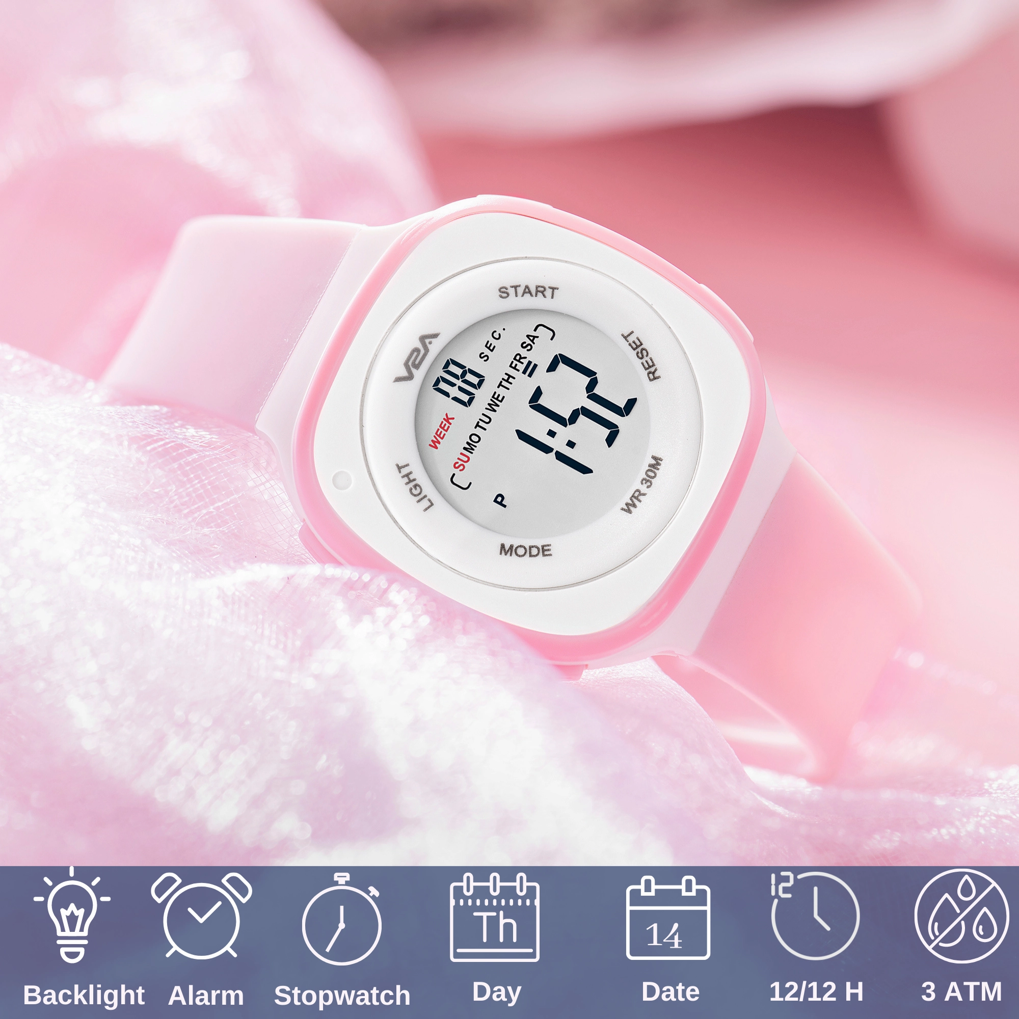 V2A Digital Watch for Girls ?Kids Between 4 to 14 Years of Age Multi-Functional 30 M Waterproof Digital Sports Watches for Girls | Digital Watch for Girls Age 4 5 6 7 8 9