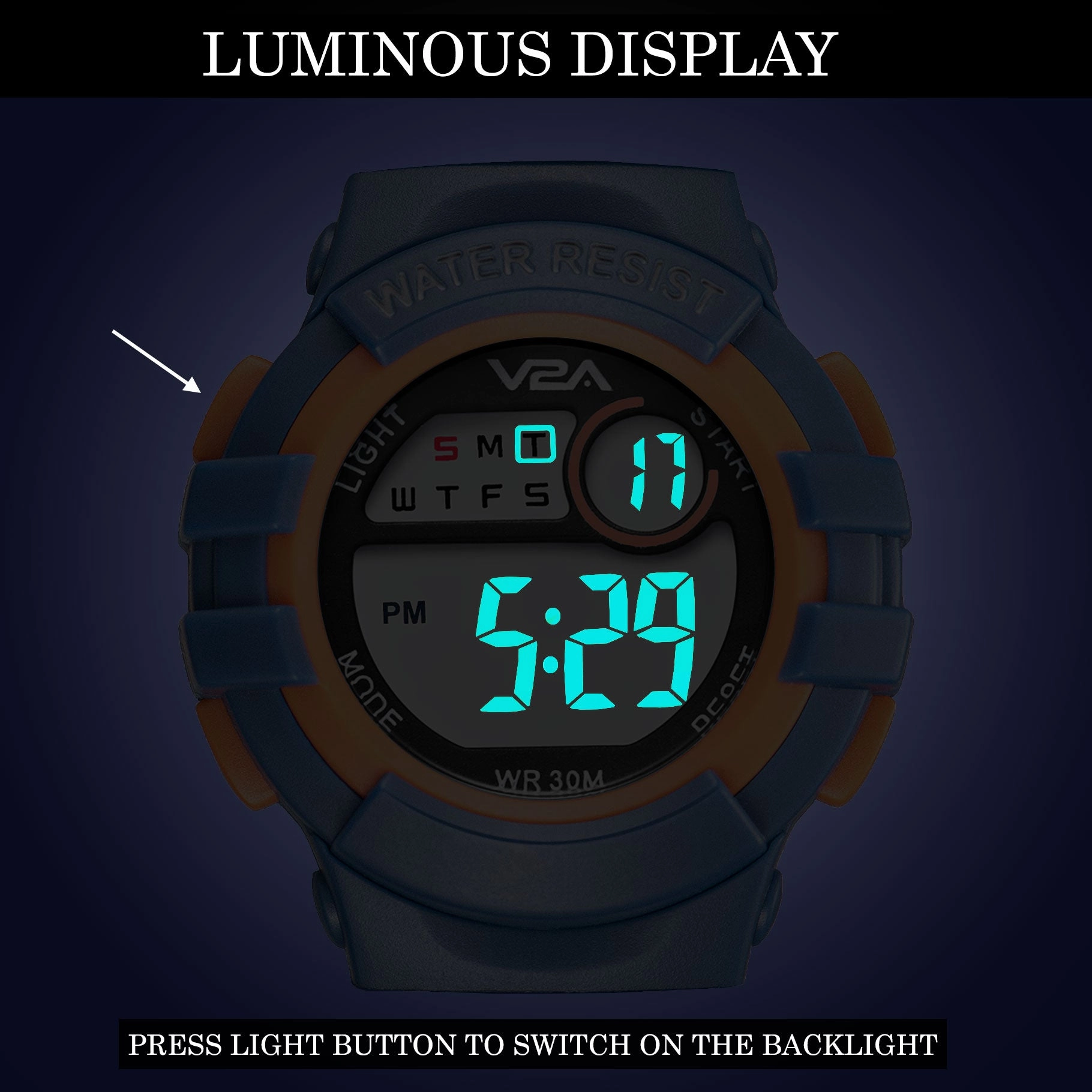 V2A Digital Watch Unisex-Child Kids Watch Between 3 to 10 Years of Age Multi-Functional 30 M Waterproof Digital Sports Watch for Kids | Digital Watch for Kids