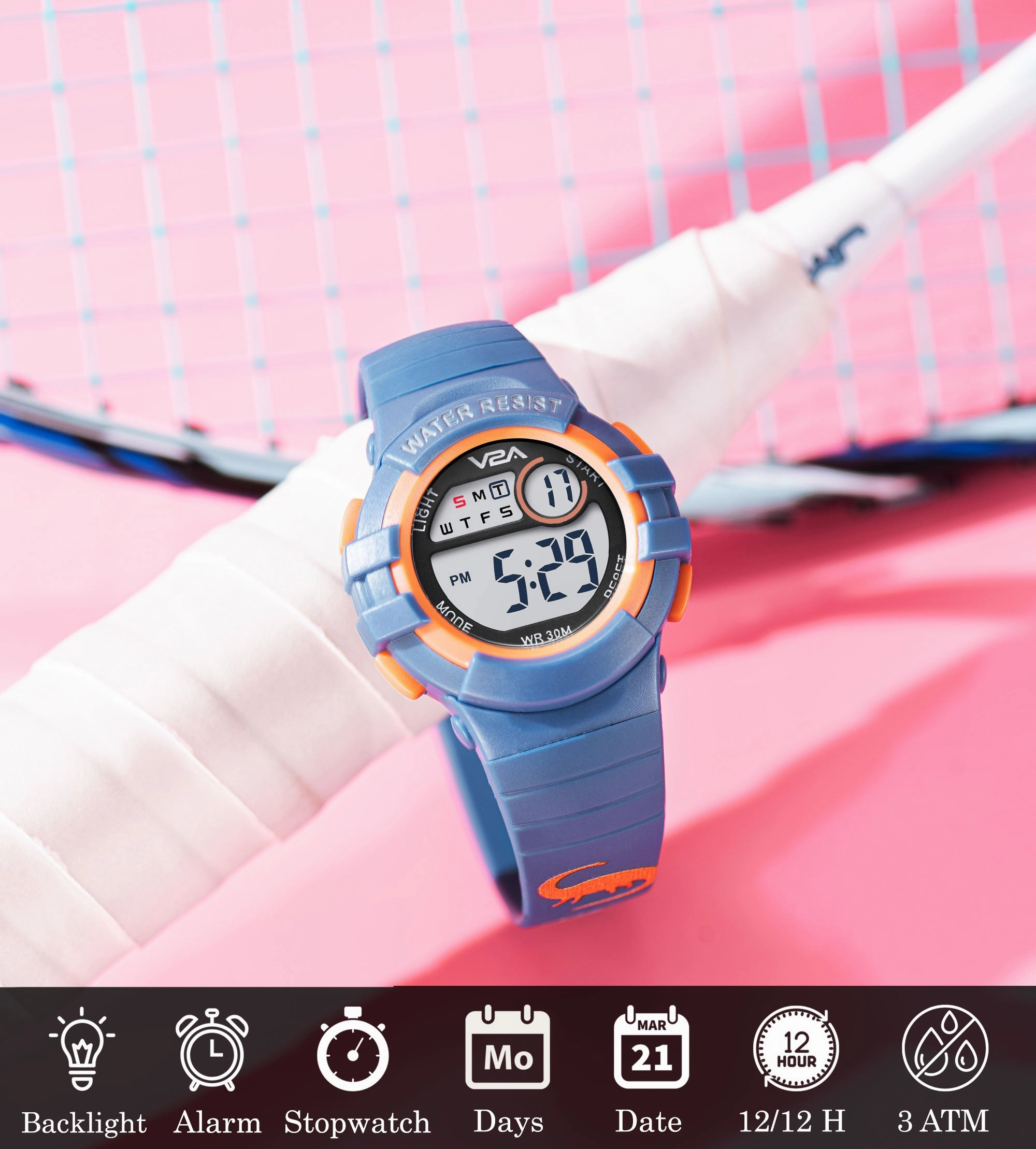 V2A Digital Watch Unisex-Child Kids Watch Between 3 to 10 Years of Age Multi-Functional 30 M Waterproof Digital Sports Watch for Kids | Digital Watch for Kids