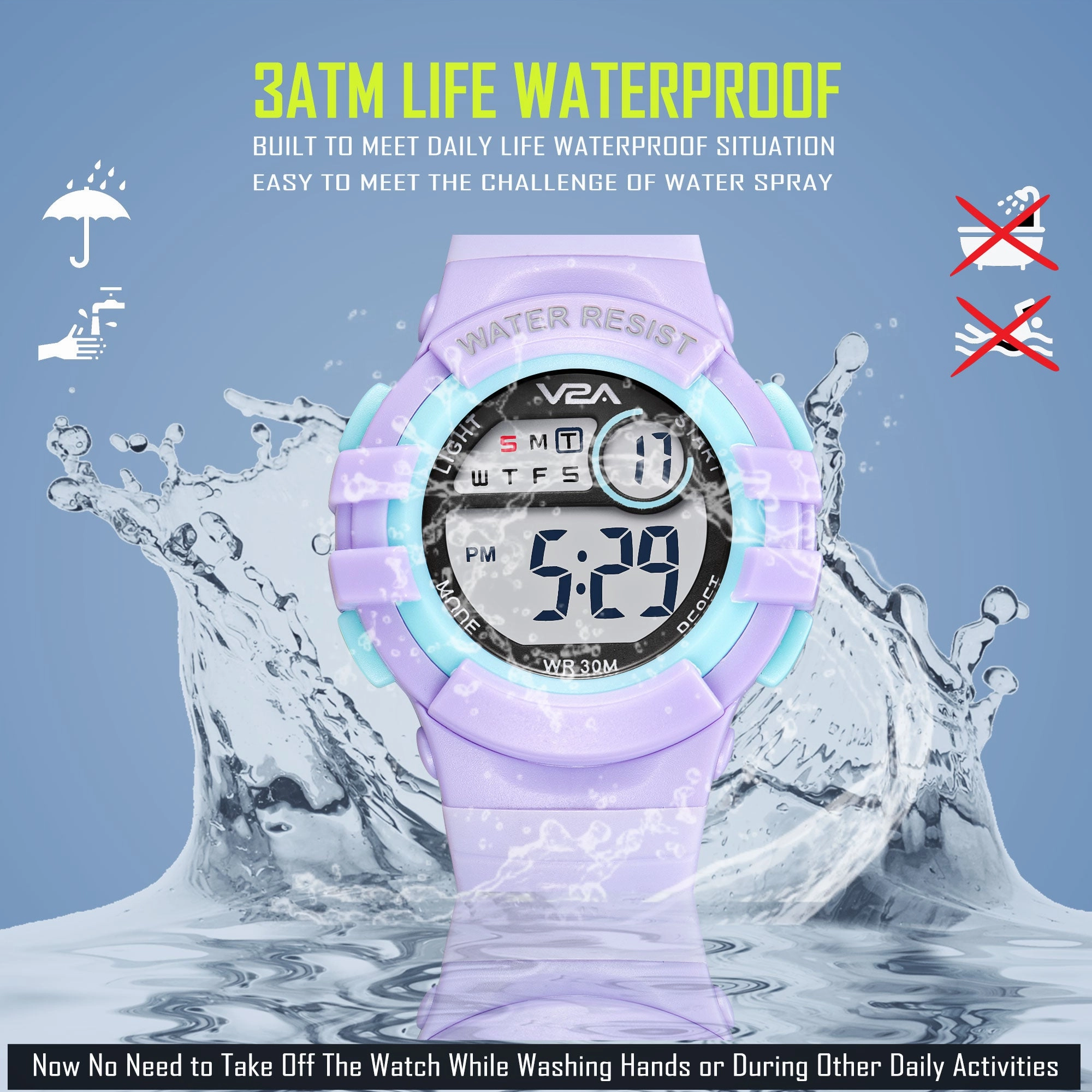 V2A Digital Watch Unisex-Child Kids Watch Between 3 to 10 Years of Age Multi-Functional 30 M Waterproof Digital Sports Watch for Kids | Digital Watch for Kids