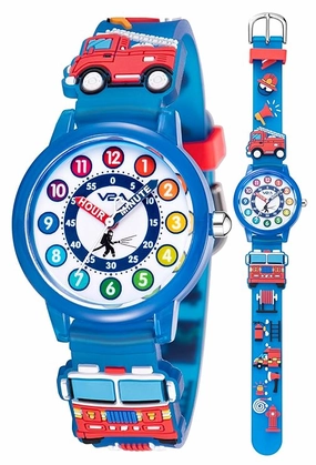 V2A Kids' Analog Watch for Boys & Girls ?Adorable 3D Cartoon Design | Soft Multicolor Silicone Strap | 30M Water-Resistant | Quartz Movement | Fun Time Learning | Ideal Birthday & Return Gift for Ages 3?0 Years