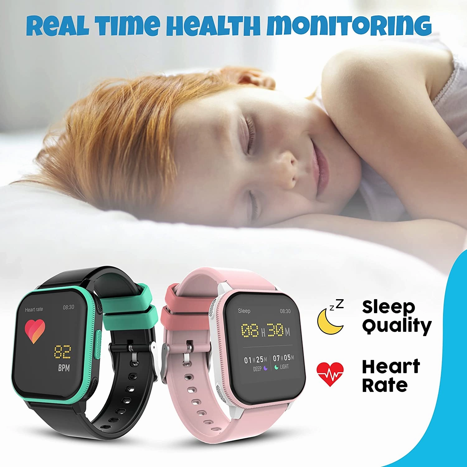 V2A PlayOn Smart Watch for Kids and Teens with Inbuilt Games?Smart Watch for Girls and Boys ?Compatible with iOS and Android ?IP68 Waterproof - 7 Days Battery Backup