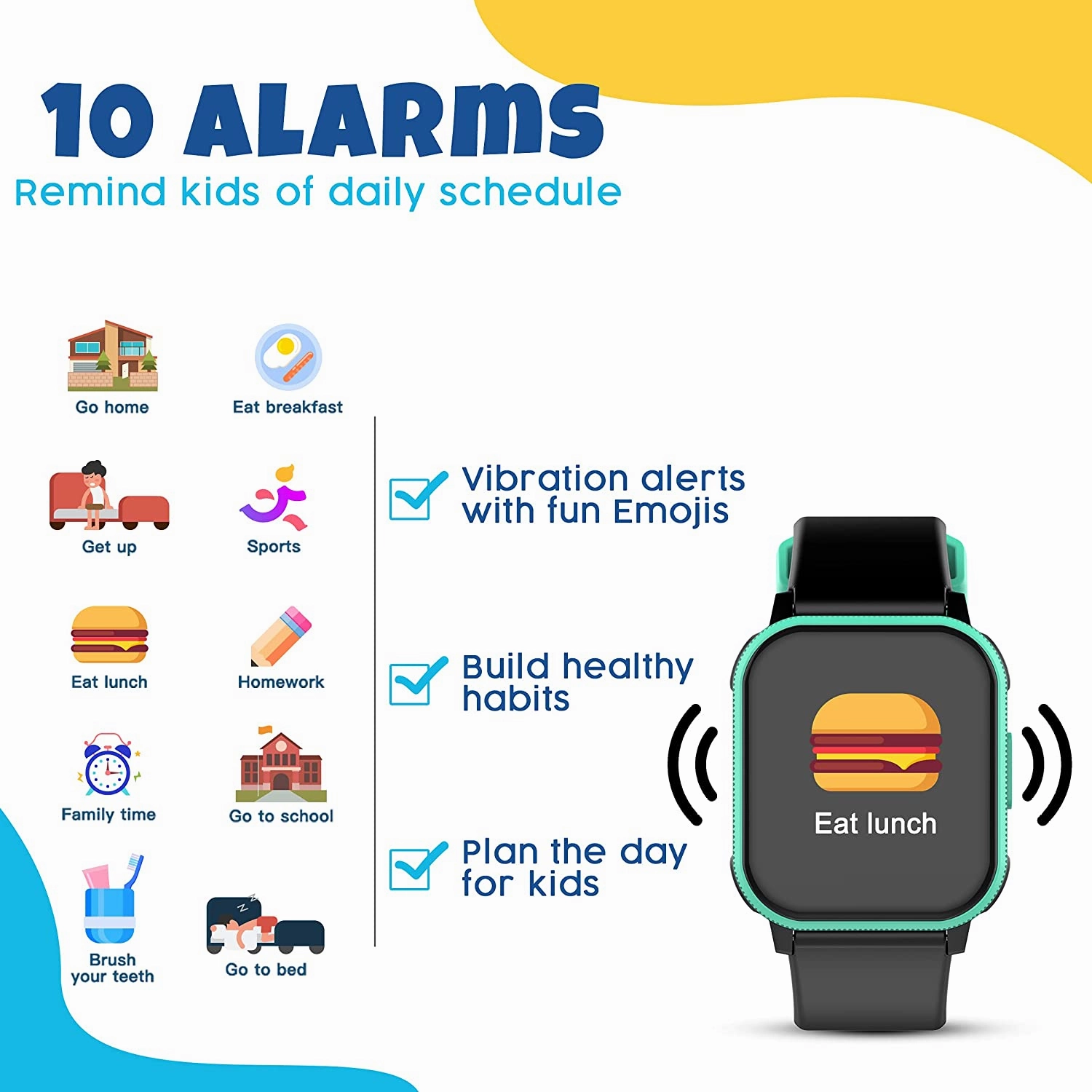 V2A PlayOn Smart Watch for Kids and Teens with Inbuilt Games?Smart Watch for Girls and Boys ?Compatible with iOS and Android ?IP68 Waterproof - 7 Days Battery Backup