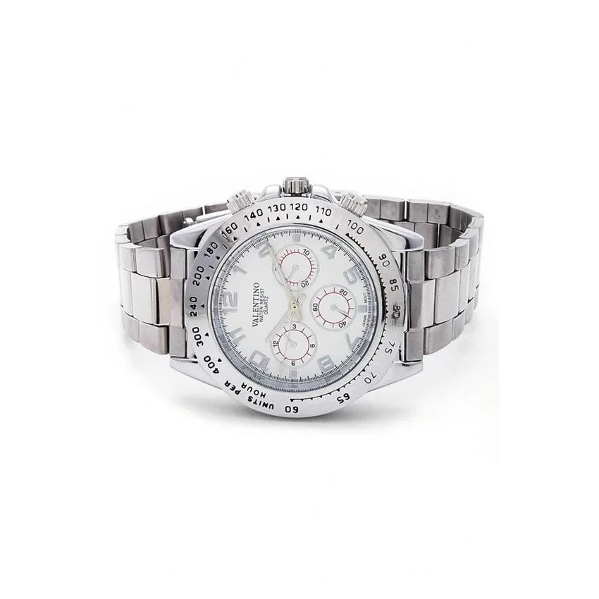 Valentino 20121652-WHITE DIAL STAINLESS BAND STRAP Watch for Men