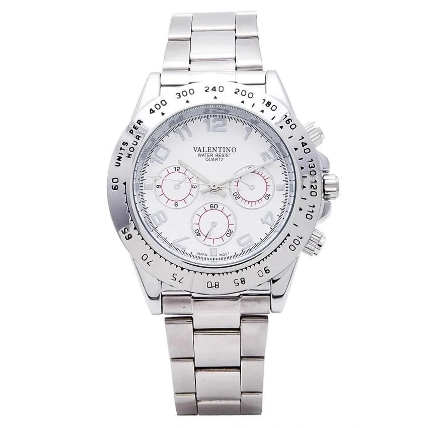 Valentino 20121652-WHITE DIAL STAINLESS BAND STRAP Watch for Men