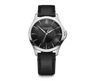 Victorinox Alliance Black Leather Strap Mens Watch 241904