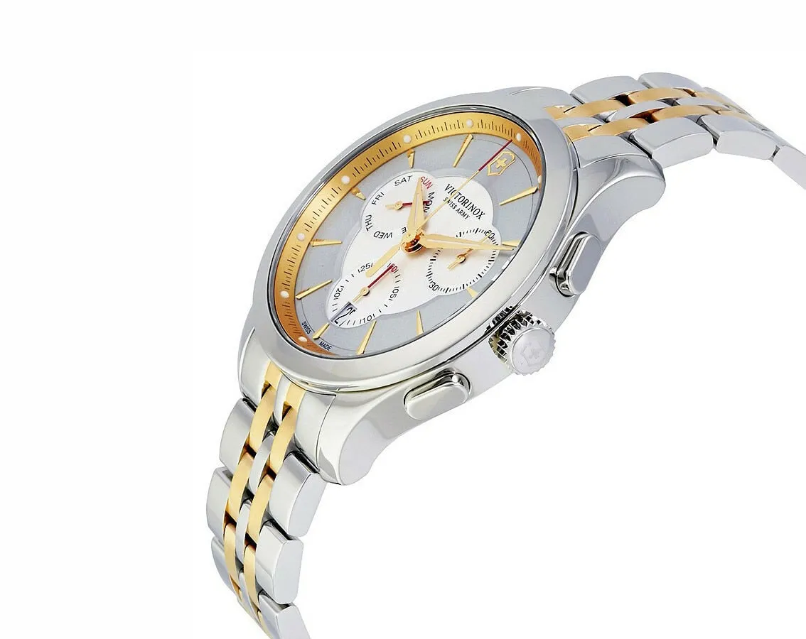 Victorinox Alliance Silver Dial Mens Two-Tone Chronograph Watch