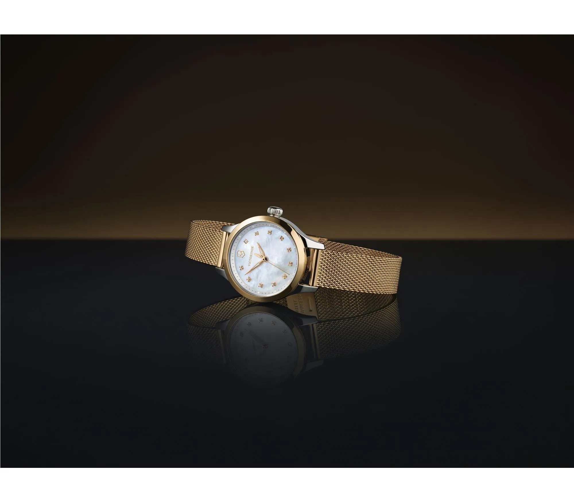 Victorinox Alliance XS Gold Mesh Bracelet Womens Watch 241879