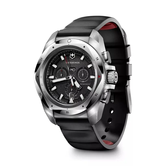 Victorinox Inox 43 Chrono Black Dial Rubber Strap Watch 241983