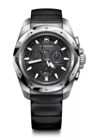 Victorinox Inox 43 Chrono Black Dial Rubber Strap Watch 241983