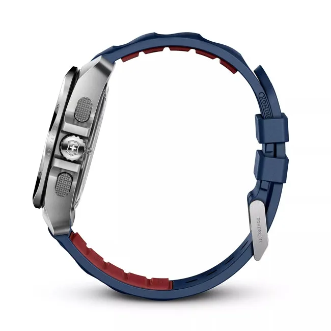 Victorinox Inox 43 Chrono Blue Dial Rubber Strap Watch 241984